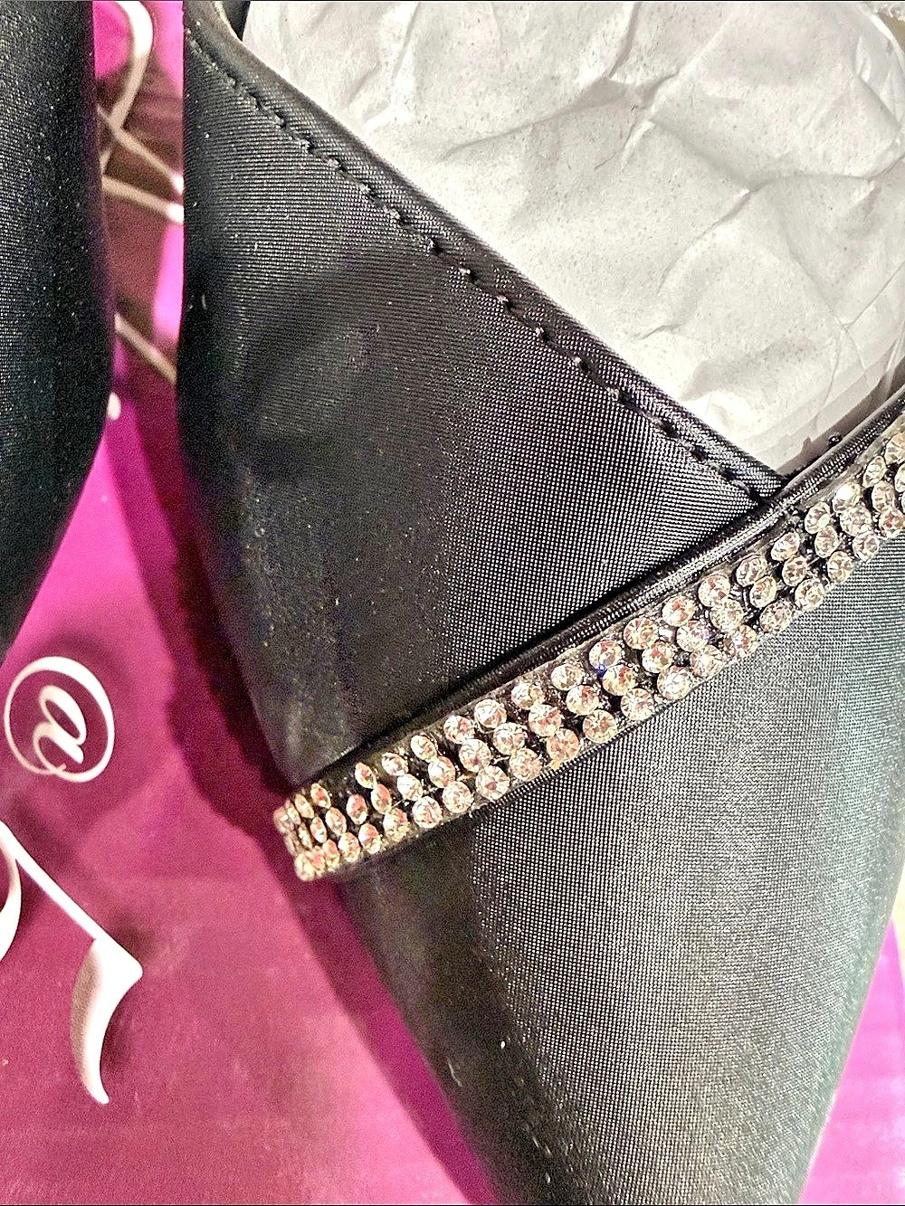 Easy Street Alaina 5 Rhinestone Trim Heels in Black & White US 7.5 W NWT - Picture 3 of 3